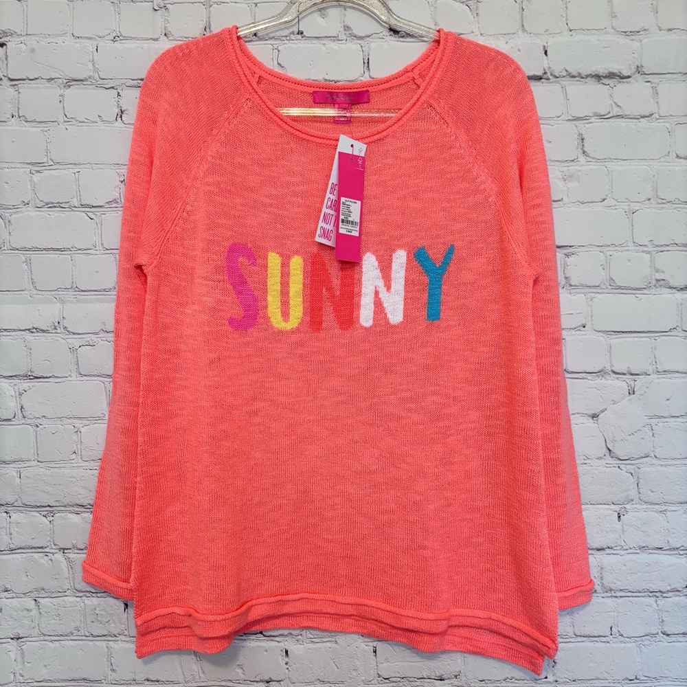 LILLY PULITZER Danette Long Sleeve Papaya Punch "Sunny" Sweater--L - Picture 6 of 14